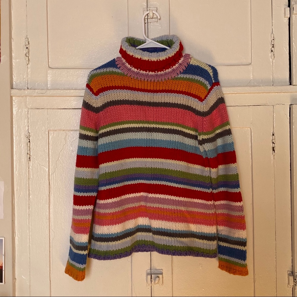 Rainbow turtle neck sweater